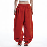 Lettering Balloon Sweatpants - RED