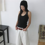 Button-up halter neck top