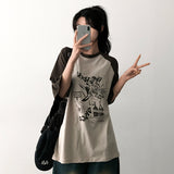 ラグオーバーサイズフィットカラーラグランショートスリーブTシャツ