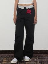 rirri SS24 Cotton-Tencel Relaxed Cargo Pants with All-Over Print in Black
