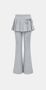 プリーツレイヤードブーツカットパンツ