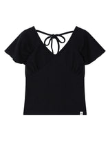 WRAP SHIRRING TOP(BLACK)