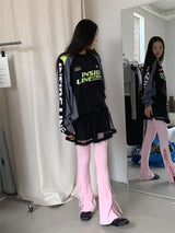リボンブーツカットレギンス (4COLOR)