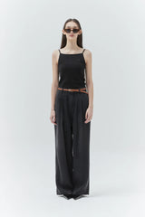 KIRSH PLAIN SQUARE NECK SLEEVELESS - BLACK 