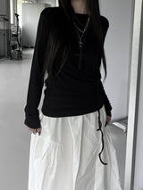 slim wrap shirring strap T (2color)