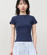 (W) Cherry Dot Button Top (5color)