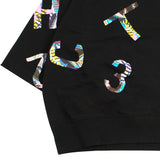 エスニックフラワーロゴクロップ半袖 MTM Tシャツ(UNISEX)_SYS5TS02BK