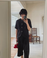 Lux stripe bermuda slacks