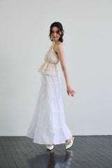 PEARL HALTERNECK TOP / IVORY