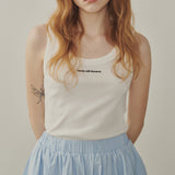 Ribbed Jersey Lettering Sleeveless T-shirt