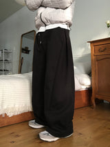 [Fleece-Lined] Side Pintuck Balloon Sweatpants
