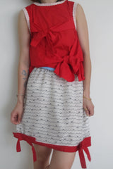 Red lace-on bow vest