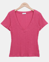Perton Deep V-Neck Short Sleeve T-Shirt