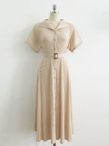 Oleun Pleated Long One Piece (Belt Set)