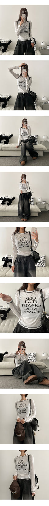 ピア―スティッチロングスリーブtシャツ