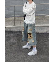Sheer Raw-Edge Waffle Long Sleeve