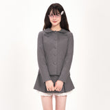 FIRST LOVE RIBBON JACKET - GRAY