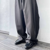 Curved Striped Balloon Trousers(Elastic Waist)