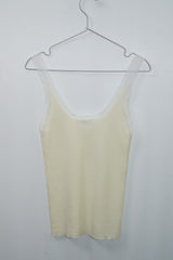 Lace Deep V-Knit (Ivory)