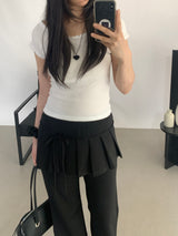 エリオットプリーツスカートエラスティックパンツ
