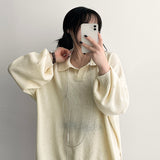 ニフティブックルオーバーサイズフィットパンチングカラーニット