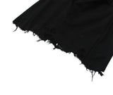 damage cutting bermuda pants (black)