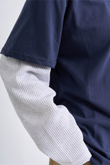 ワッフルダメージレイヤード長袖Tシャツ