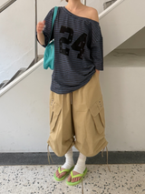 cotton banding bermuda pants