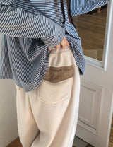 [unisex] Hillo Check Fleece Balloon Wide Brushed Pants