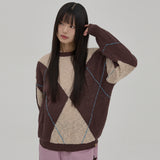Big Argyle Boucle Knit