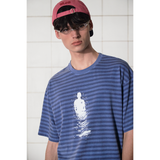 ピグメントストライプTシャツ / BLUE
