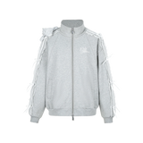 13DE MARZO Bear Lacy Knot Zip Sweatshir
