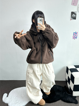 コーデュロイオーバーヒップカーゴパンツ🤎🖤🩶💚💛 - 5カラー