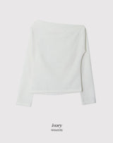 Drape One Shoulder Warm Knit +Tie Set (5color)