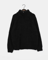 Zickleルーズフィットハーフジップアップブークレニットウェア