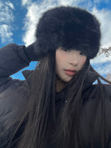 メーテルロングヘアフェイクファーバケツファーハット (4 colors)