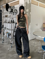 Old Hip Pocket Embroidered Denim Pants