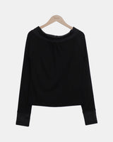 クレ オフショルダー レース ロングスリーブ Tシャツ