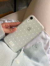 dot phonecase 반투명 도트 땡땡이 케이스 white