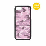 【MADE】カモフラージュ ピンク シャドウ アイフォン ケース [Glossy Glass/Magsafe]