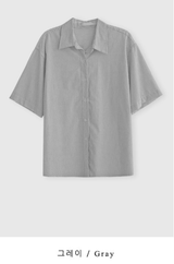 Rear Stripe Short Sleeve Shirt / 2 colors