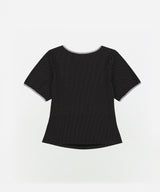 DOT STAR LINGER SLIM T-SHIRTS [BLACK]