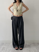 About Banding Wide Denim Pants