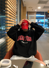 Urban Boston Embroidery Double Middle Overfit Hoodie