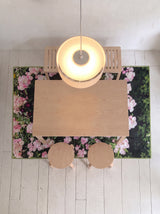 Blush rose garden, landscape rug 100x150