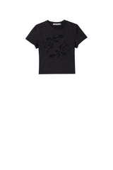 ROSE LACE CROP TOP /  BLACK