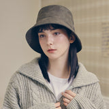 VA Stud Vegan Leather Bucket Hat / Khakibrown