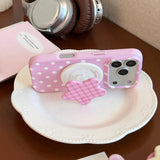 Pink Polka Dot Star Magnetic Stand Case