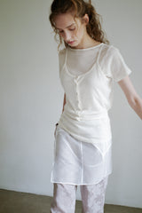 Sheer layered slip, White