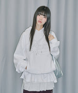 エンジェルレイヤードスカートフードTシャツ - オフホワイト